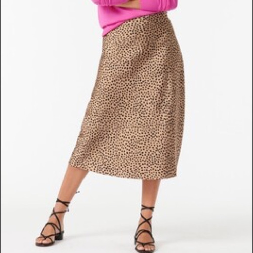 J Crew EUC 2020 Pull on Slip Skirt in Leopard Dot 🐆🖤🔥